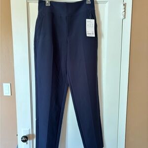 Athleta Endless Satin Side Stripe Women's Navy Pants - 8 Tall
